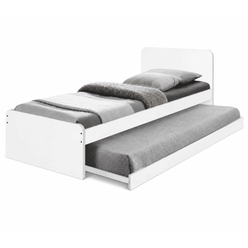 SN 356 SB SINGLE BED-WHITE+ PO-BED PULL OUT BED-WHITE